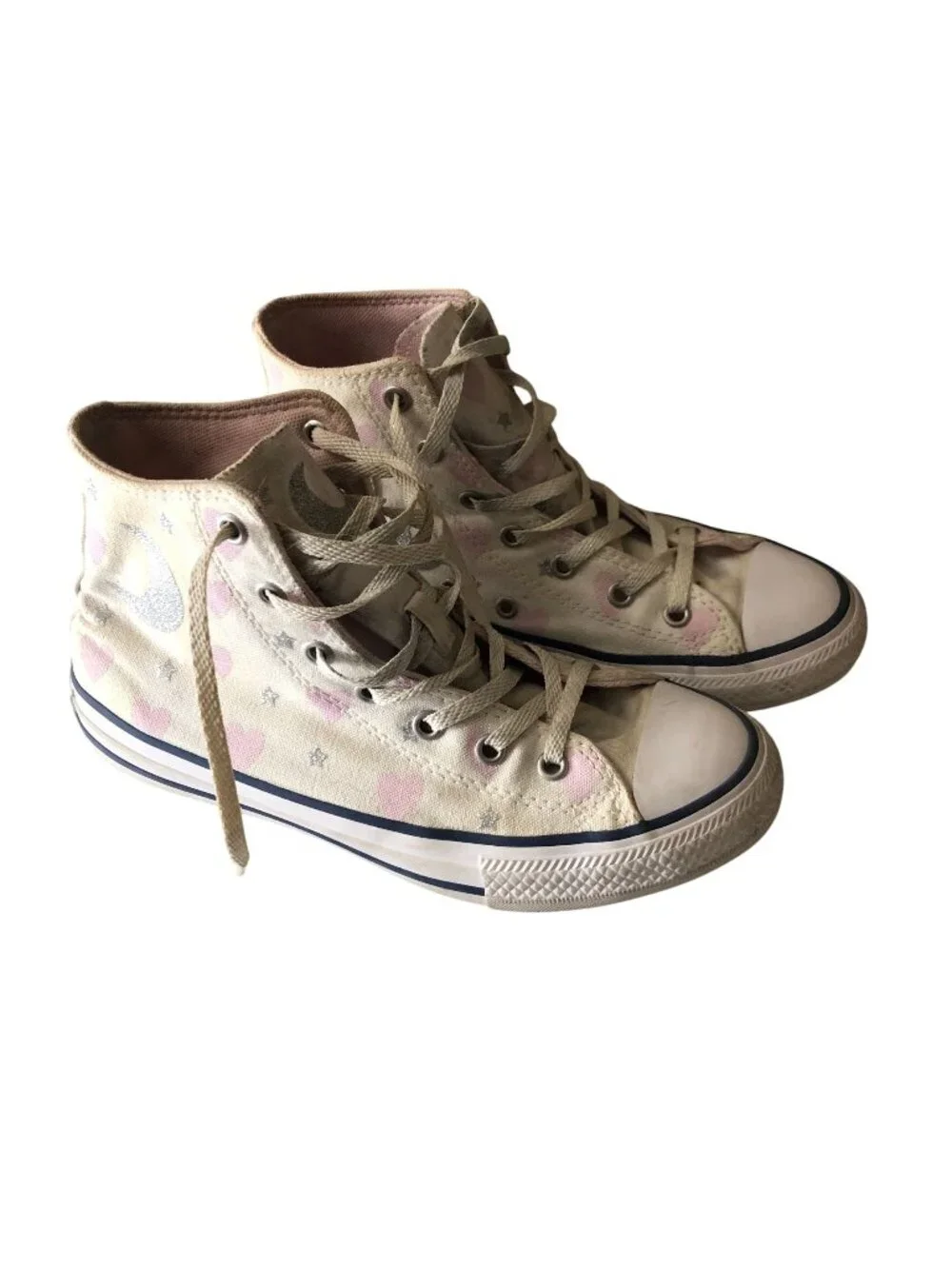 Converse Chuck Taylor All Star High GS 'My Wish' Sneakers White Hearts Girls 4